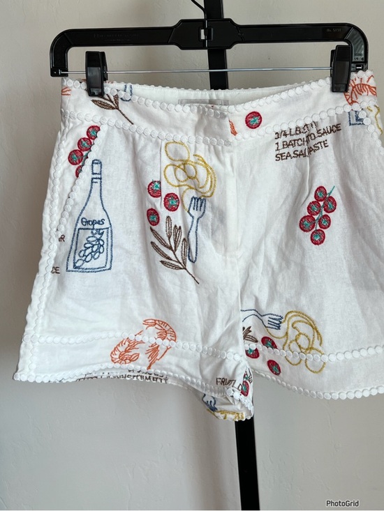 Caroline Constas Pants - Caroline Constas Linen Blend Embroidered Shorts Size 2 New With Tags